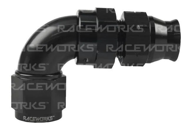 Raceworks Female An-10 To 5/8In Tube 90Deg Adapter RWF-139-10-10BK