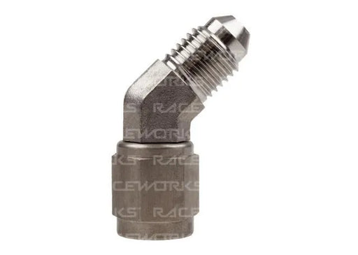 Raceworks Female To Male Swivel Elbow An-4 45Deg Ss RWF-142-04SS