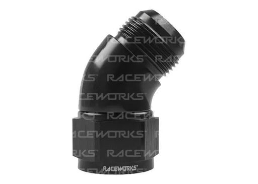 Raceworks Female To Male Swivel Elbow An-16 45Deg RWF-142-16BK