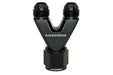 Raceworks Straight Y-Block 2X An-8 Male Flare An-10 Female An Swivel RWF-146-10-08BK