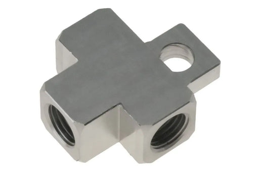 Raceworks 3/8In-24 Inverted Female Tee With Mounting Tab RWF-385-SS
