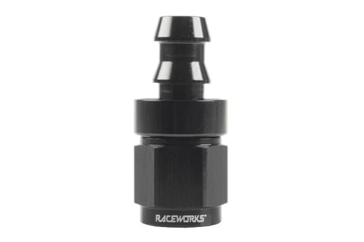 Raceworks Push Lock Hose End An-8 Straight RWF-401-08BK