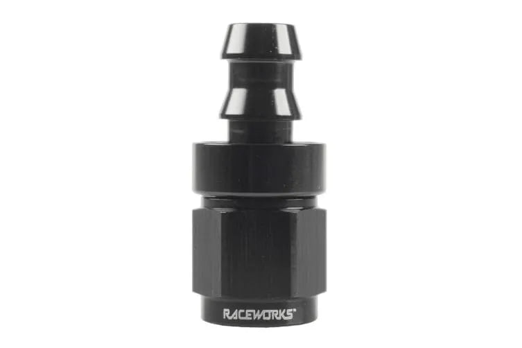 Raceworks Push Lock Hose End An-8 Straight RWF-401-08BK
