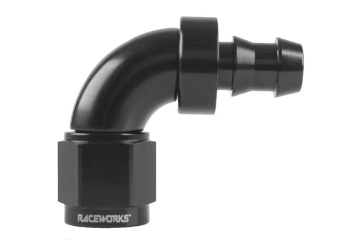 Raceworks Push Lock Hose End An-10 90Deg RWF-403-10BK