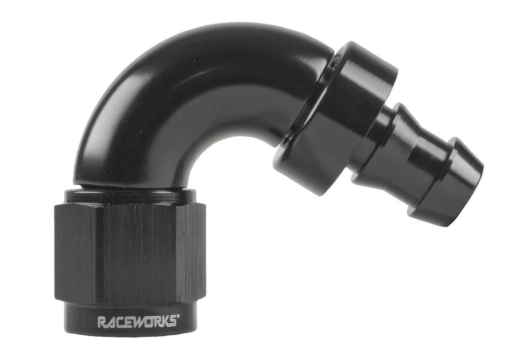 Raceworks Push Lock Hose End An-6 120Deg RWF-404-06BK