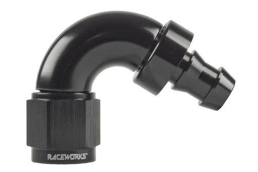 Raceworks Push Lock Hose End An-10 120Deg RWF-404-10BK