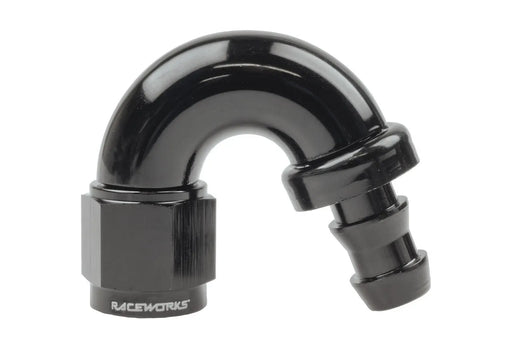 Raceworks Push Lock Hose End An-4 150Deg RWF-405-04BK