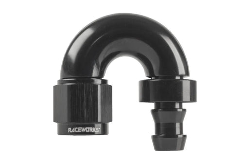 Raceworks Push Lock Hose End An-8 180Deg RWF-406-08BK