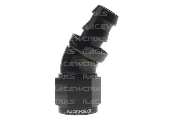 Raceworks Push Lock Hose End An-12 30Deg RWF-407-12BK