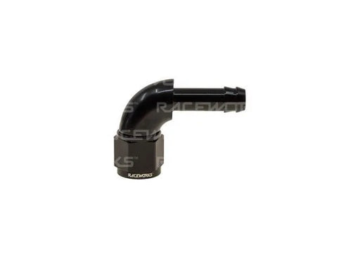 Raceworks An-10 Female Swivel To BaRB 1/2In 90Deg RWF-413-10-08BK