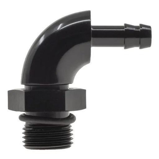 Raceworks An-8 ORB To 5/16In BaRB 90Deg Swivel RWF-415-08-05BK