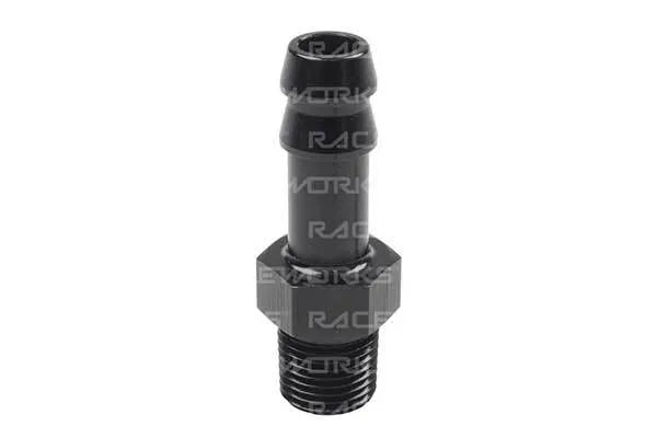 Raceworks Male NPT 1/8In To 3/16In BaRB RWF-421-02-03BK