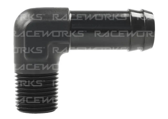 Raceworks Male NPT ½In To ¾In BaRB 90Deg RWF-423-08-12BK