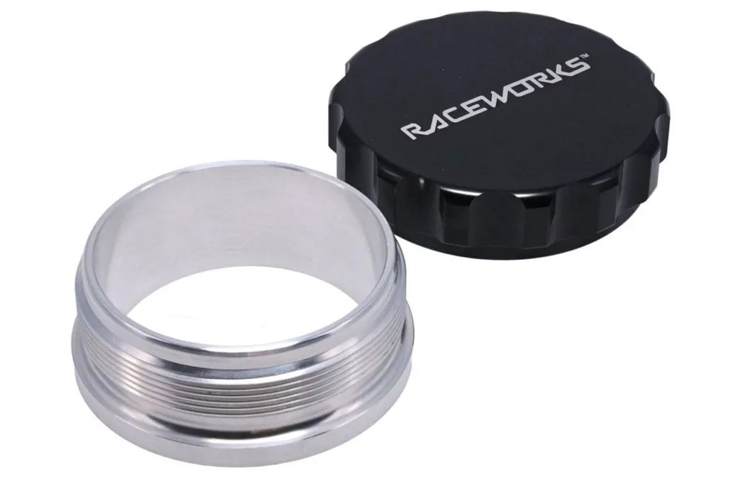 Raceworks Weld On Aluminum Filler With Black Female Cap 3.0In RWF-460-48-ABK