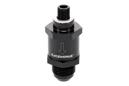 Raceworks One Way Valve M10X1.0 To An-8 RWF-606-08BK