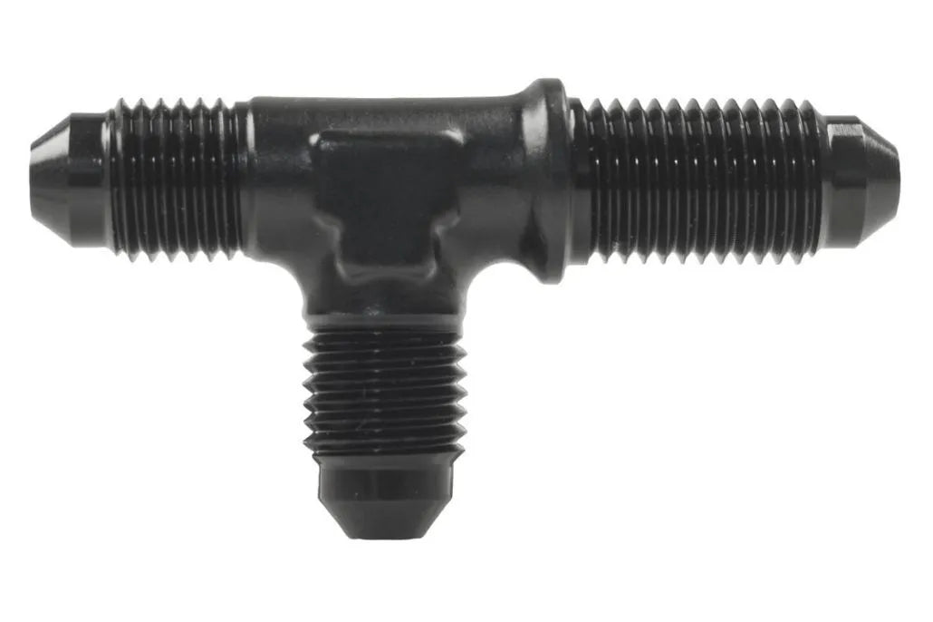 Raceworks An-8 Male Flare Bulkhead Tee On Run RWF-804-08BK