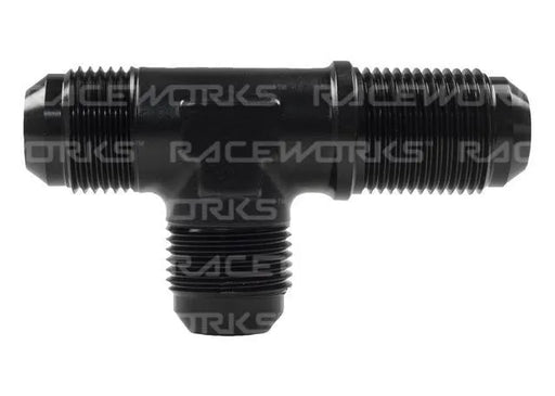 Raceworks An-16 Male Flare Bulkhead Tee On Run RWF-804-16BK