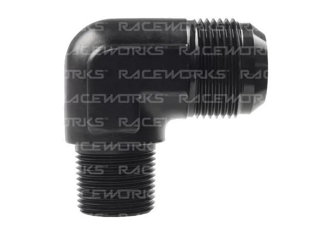 Raceworks An-16 Male Flare To NPT 3/4In 90Deg RWF-822-16-12BK