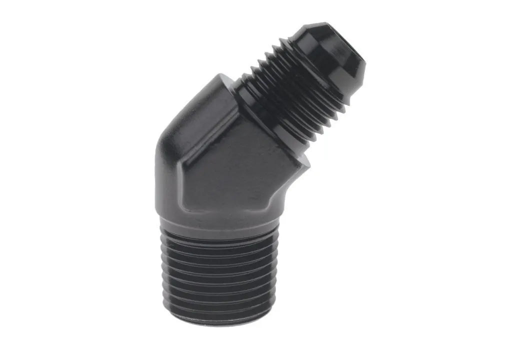 Raceworks An-3 Male Flare To NPT 1/8In 45Deg RWF-823-03BK