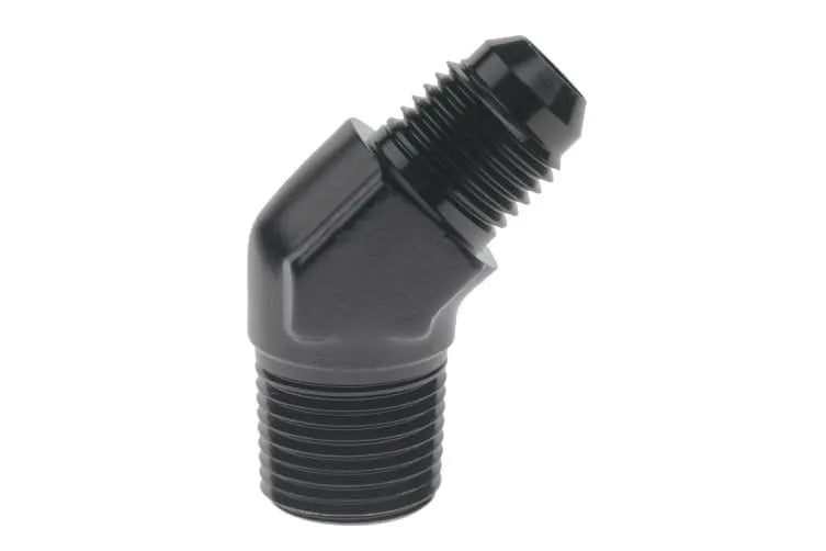 Raceworks An-6 Male Flare To NPT 1/4In 45Deg RWF-823-06BK