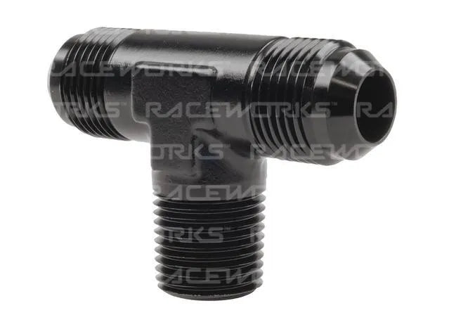 Raceworks Tee An-16 - 1In NPT On Branch RWF-825-16BK