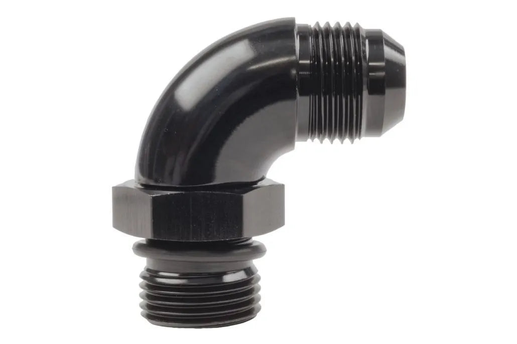 Raceworks An-10 90Deg ORB To Male Flare Adapter RWF-922-10BK