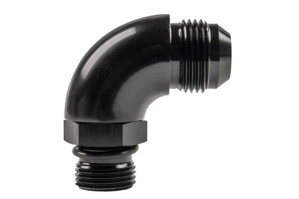 Raceworks An-12 Male Flare To An-10 ORB 90Deg Adapter RWF-922-12-10BK
