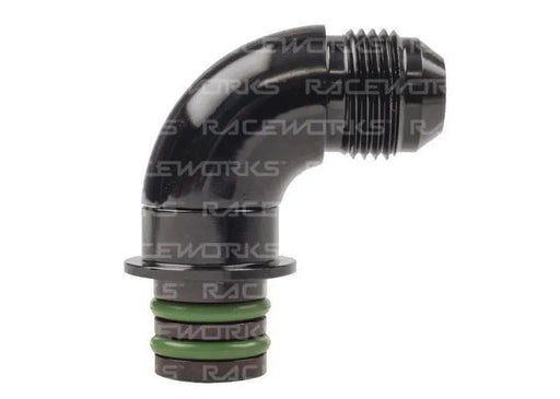 Raceworks 6R Transmission Adapter An-8 90Deg (18.8mm O.D) RWF-922-6R-08BK