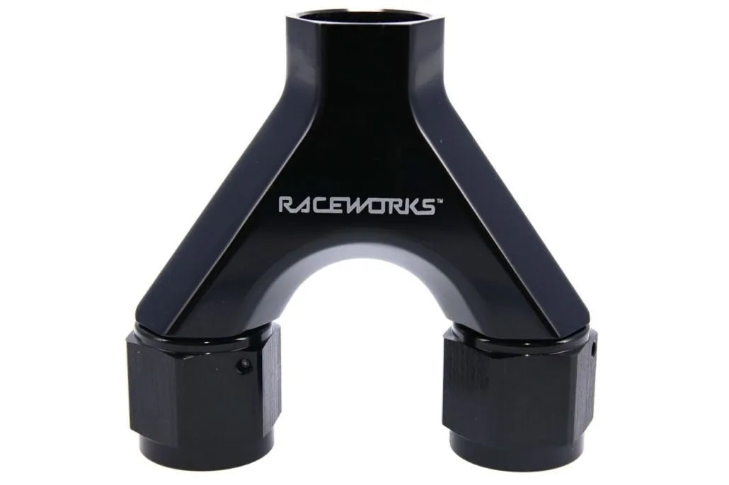 Raceworks Y Block 2X Female An-8 Swivels 1X An-8 ORB RWF-939-08-08BK
