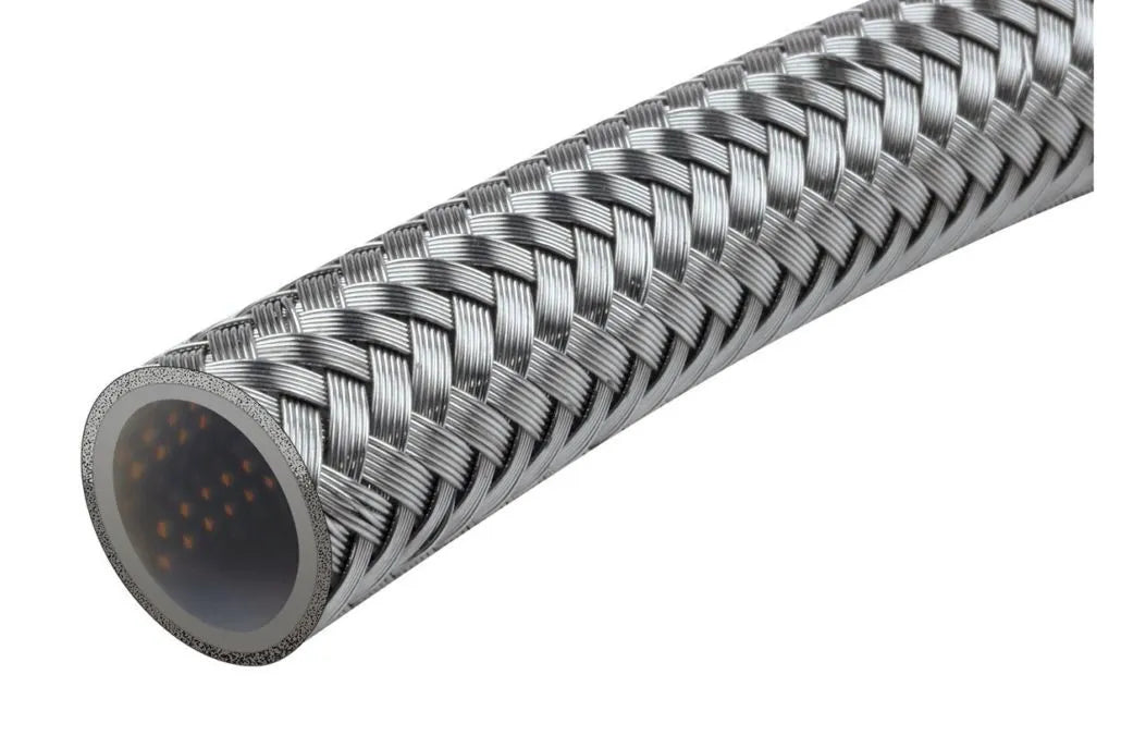 Raceworks Ss Braided Ptfe E85 Hose An-6 30 Metres RWH-200-06-30M
