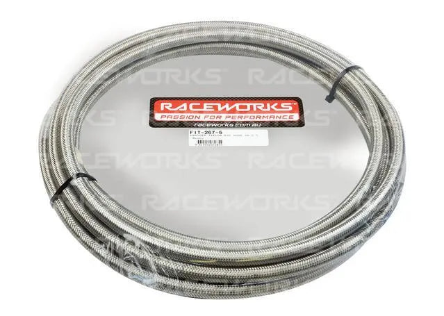 Raceworks Ss Braided Ptfe E85 Hose An-8 30 Metres RWH-200-08-30M
