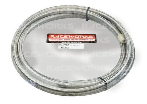 Raceworks Ss Braided Ptfe E85 Hose An-10 30 Metres RWH-200-10-30M