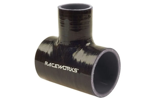Raceworks Hose Tee 3.00In Id1.00In Spout Black SHT-300100BK