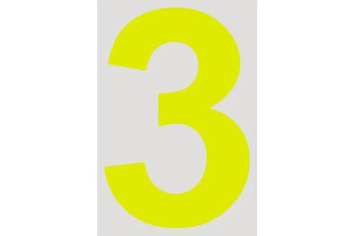 Raceworks 15Cm Day Glo Number 3 Cams Approved VPR-025-3