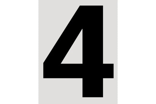 Raceworks 28Cm Black Number 4 Cams Approved VPR-026-4