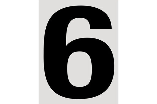 Raceworks 28Cm Black Number 6 Cams Approved VPR-026-6