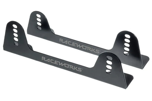Raceworks 110mm Black Mild Steel Seat Mounts Pair VPR-052