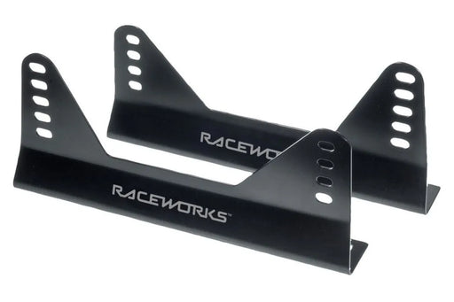 Raceworks 160mm Black Mild Steel Seat Mounts Pair VPR-053