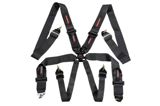 Raceworks Black 6Point Fia Cam Lock Harness, 3In Belts, Snap Hook Ends VPR-140BK