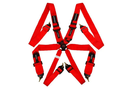 Raceworks Red 6Point Fia Cam Lock Harness, 3In Belts, Snap Hook Ends VPR-140RD