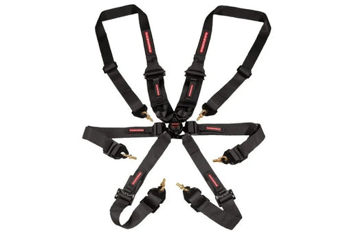 Raceworks Black 6Point Fia Cam Lock Harness, Hans 2-3In Belts, Snap Hook Ends VPR-150BK