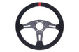 Raceworks 350mm Suede Steering Wheel Flat With Blue Stitching VPR-195BE