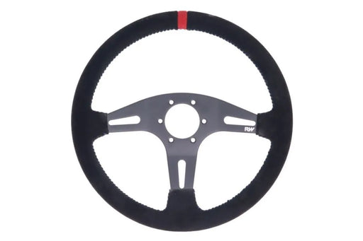 Raceworks 350mm Suede Steering Wheel Flat With Blue Stitching VPR-195BE