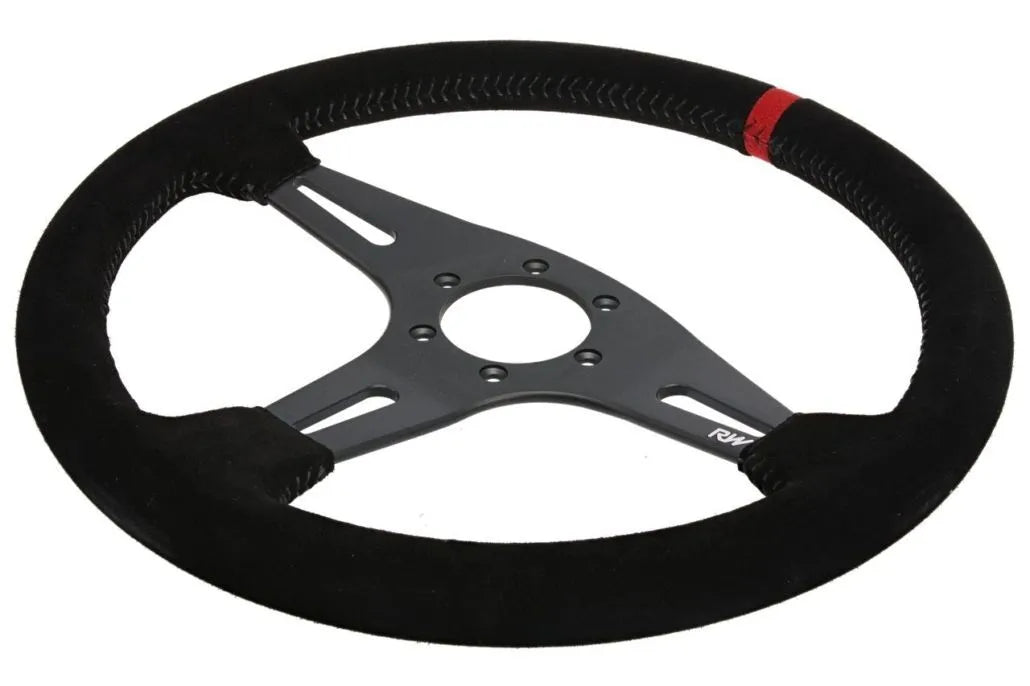 Raceworks 350mm Suede Steering Wheel Flat With Black Stitching VPR-195BK