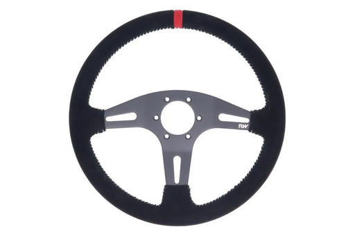 Raceworks 350mm Suede Steering Wheel Flat With Grey Stitching VPR-195GY