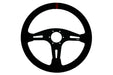 Raceworks 350mm Suede Steering Wheel Flat With Red Stitching VPR-195RD