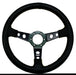 Raceworks 350mm Leather Steering Wheel Dished With Black Stitching VPR-196BK