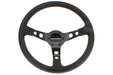 Raceworks 350mm Leather Steering Wheel Dished With Red Stitching VPR-196RD