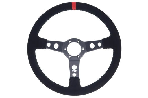 Raceworks 350mm Suede Steering Wheel Dished With Black Stitching VPR-197BK