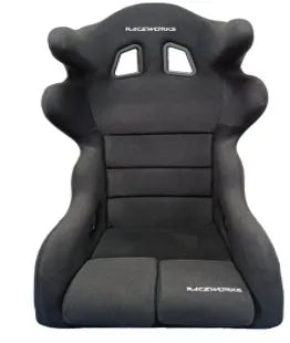 Raceworks Fibreglass Large Raceworks Seat With Wings Black Cloth Fia Approved VPR-403-L